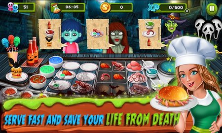 疯狂餐厅僵尸厨房（Restaurant Mania : Zombie Kitchen） v1.17 安卓版截图_1