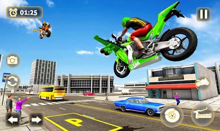 飞行摩托车出租车驾驶(Flying Motorbike Taxi Driving) 1.0.4截图_2