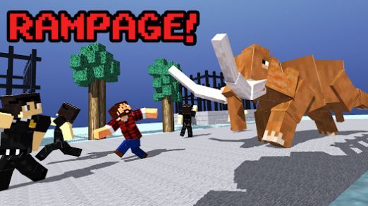 Blocky Dino Park Mammoth Rage（像素恐龙公园猛犸象之怒）截图_1