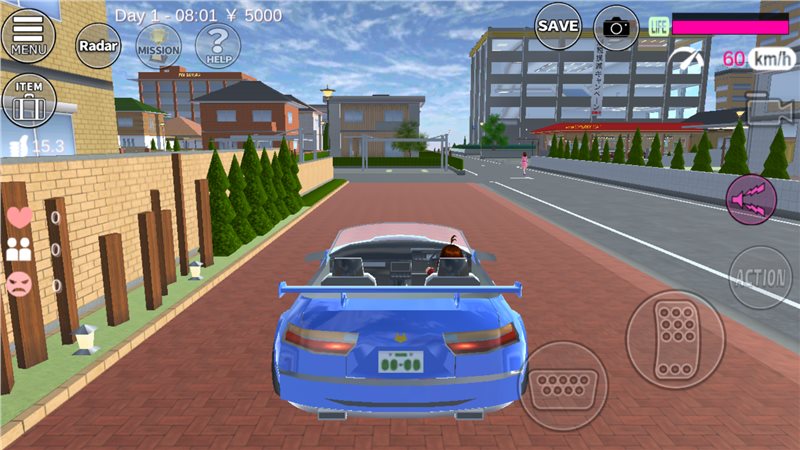 SAKURA SchoolSimulator(樱花校园1.039.07版本敞篷车)截图_2