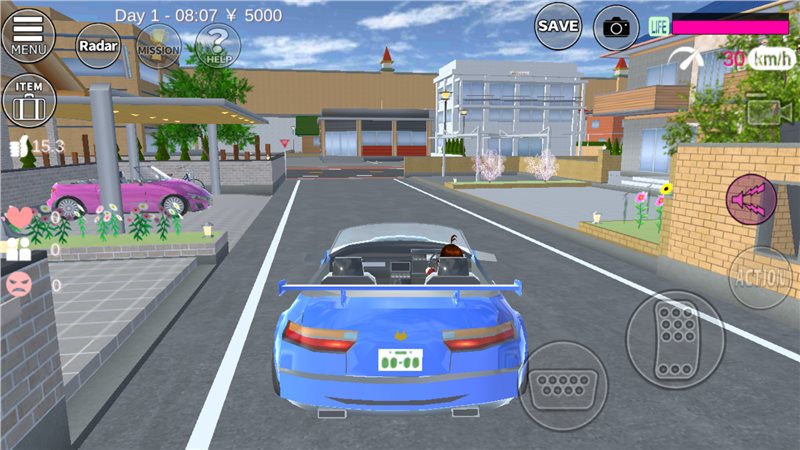 SAKURA SchoolSimulator(樱花校园1.039.07版本敞篷车)截图_3