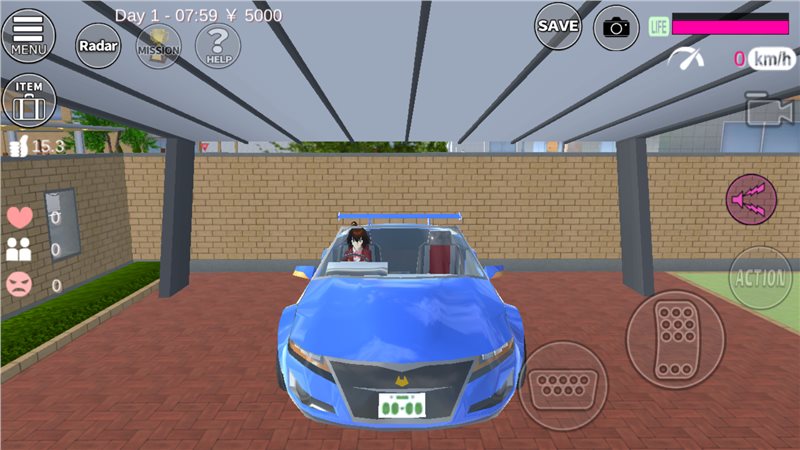 SAKURA SchoolSimulator(樱花校园1.039.07版本敞篷车)截图_1