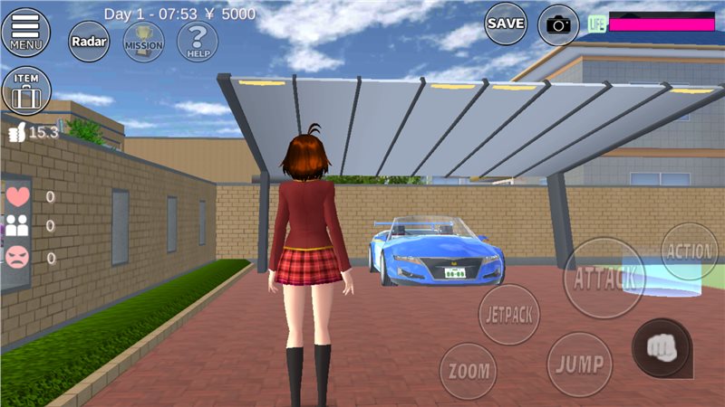 SAKURA SchoolSimulator(樱花校园1.039.07版本敞篷车)截图_4