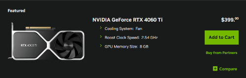 rtx3060显卡 RTX 4060Ti售价暴跌16%：海外平台售价比3060Ti还低