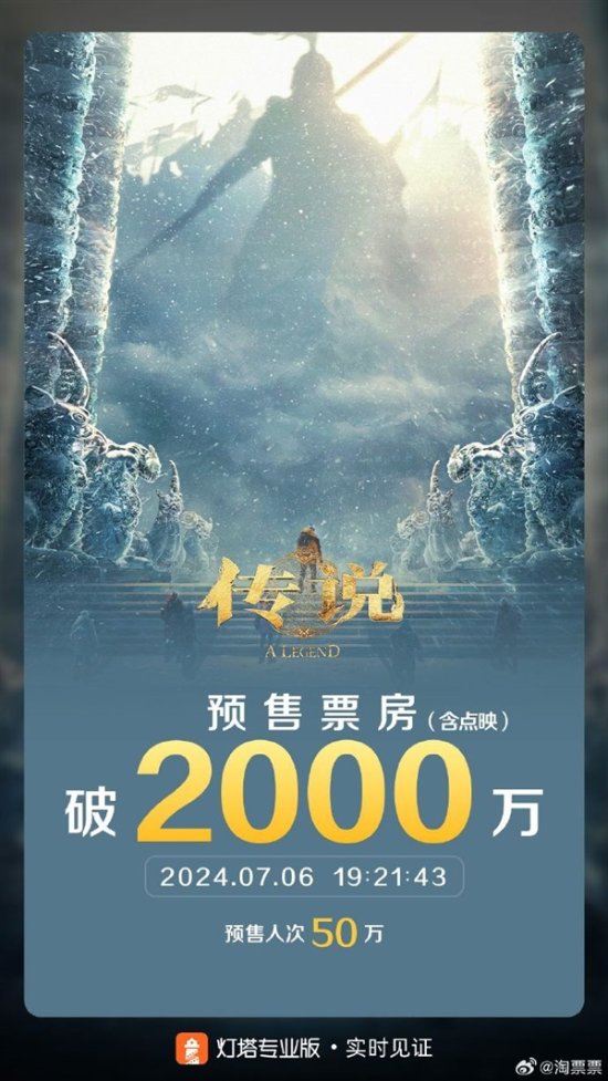 成龙《传说》预售总票房突破2000万！7.12上映